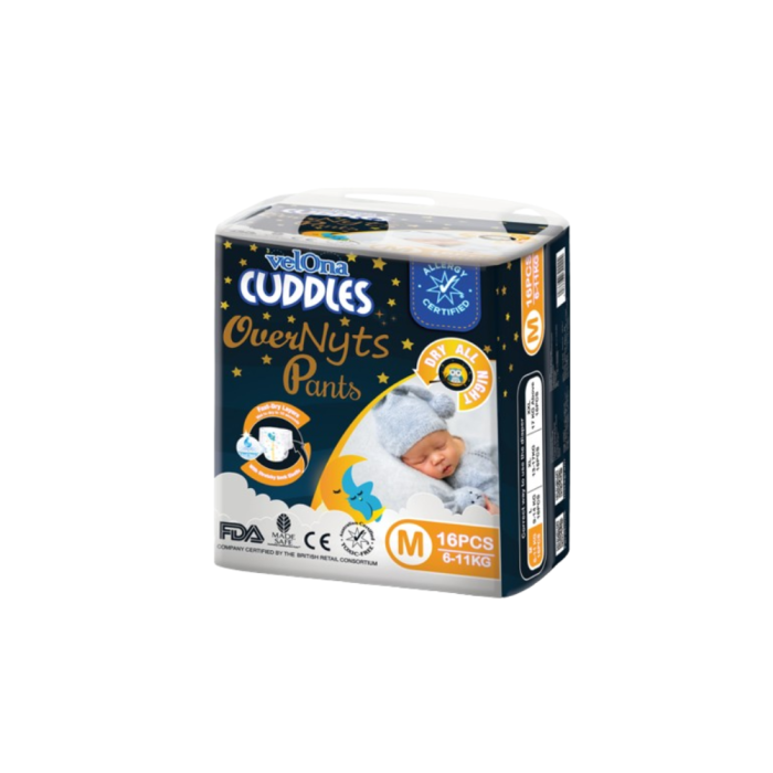 VELONA CUDDLES OVERNYT PANTS M 16PCS
