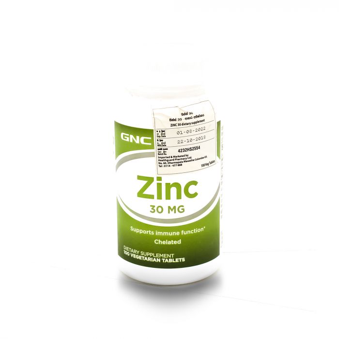 GNC ZINC 30MG 100 VEG TAB 