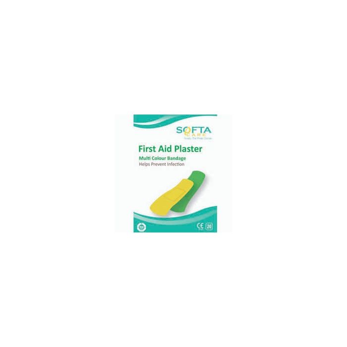 SOFTA FIRST AID PLASTER MULTI COLOUR 20S SQ1301