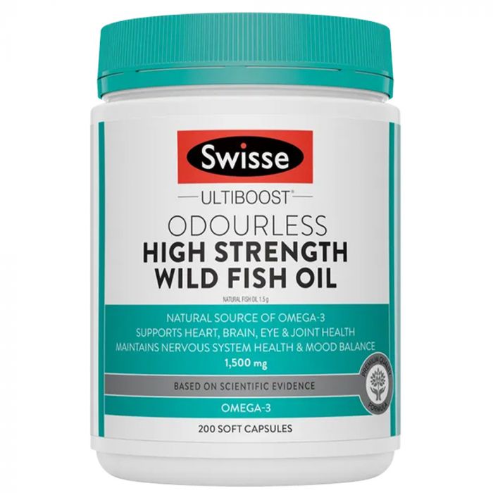 SWISSE ULTIBOOST ODOURLESS HIGH STRENGTH WILD FISH OIL 1500MG