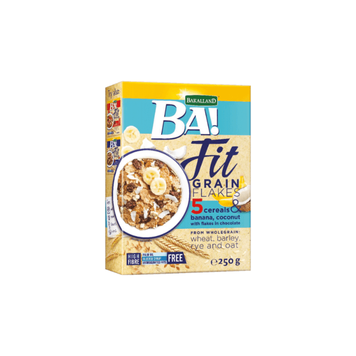 BA FIT GRAIN FLAKES 5 CEREALS BANANA 250G