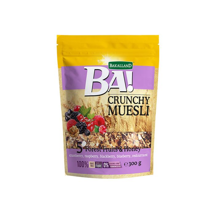 BA CRUNCHY MUESLI  5 FOREST FRUIT & HONEY 300G 		