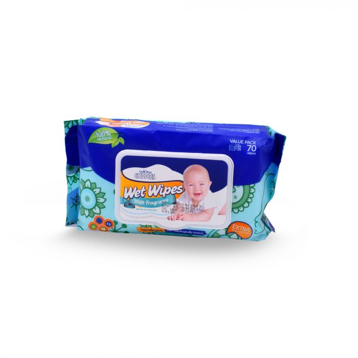 VELONA WET WIPES FREGRANCE FREE 70PCS