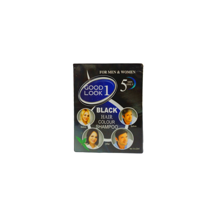 GOOD LOOK BLACK HAIR COLOUR SHAMPOO 25ML 10S