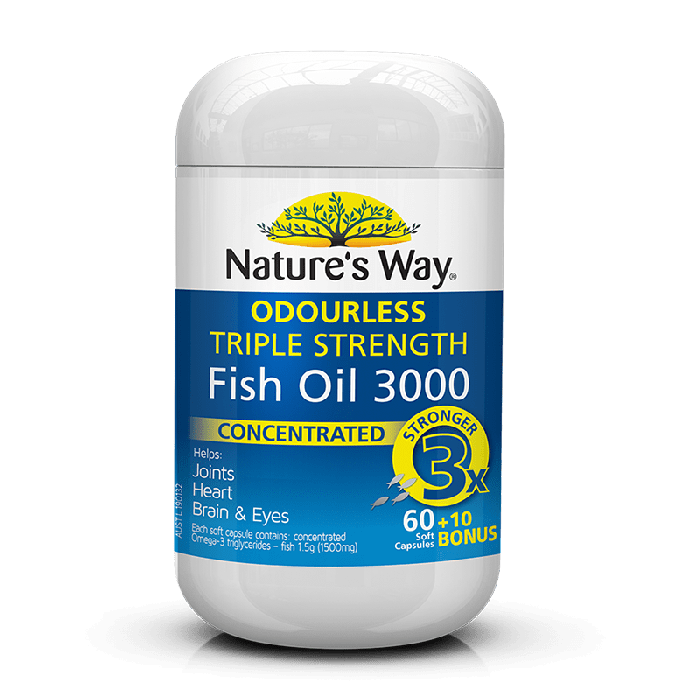NATURES WAY TRIPLE STRENGTH FISH OIL 60+10 S
