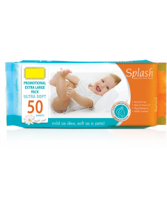 SPLASH BABY CARE BABY WIPES 50S
