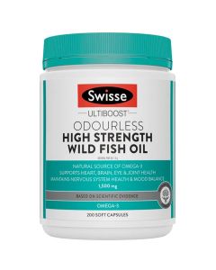 SWISSE ULTIBOOST ODOURLESS HIGH STRENGTH WILD FISH OIL 1500MG
