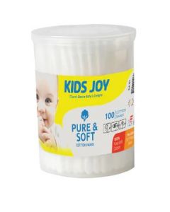 KIDS JOY COTTON BUDS PLASTIC CANISTER 100S