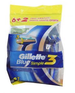 GILLETTE BLUE SIMPLE 3 6+2 RAZOR