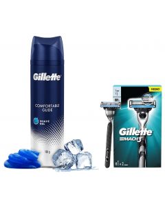 GILLETTE SERIESGEL MOISTURIZING 195G + FREE MACH 3 RAZOR