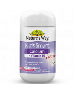 NATURES WAY KIDS SMART CALCIUM + VITAMIN D3 CAP 50S